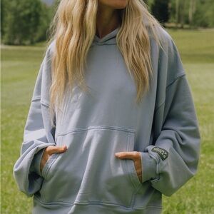 NWT Daily Drills Oversized Hoodie - Sunbleached Mist with Bandana Patch